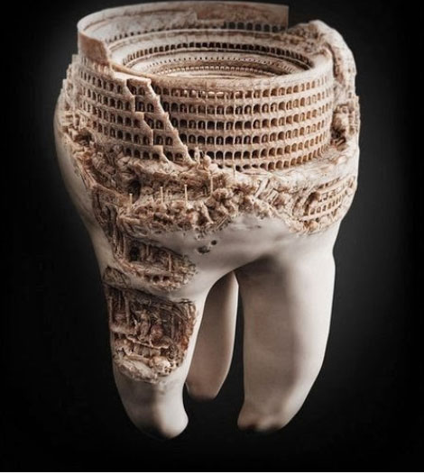بالصور مجسمات فنية منحوتة على أسنان وأضراس الانسان