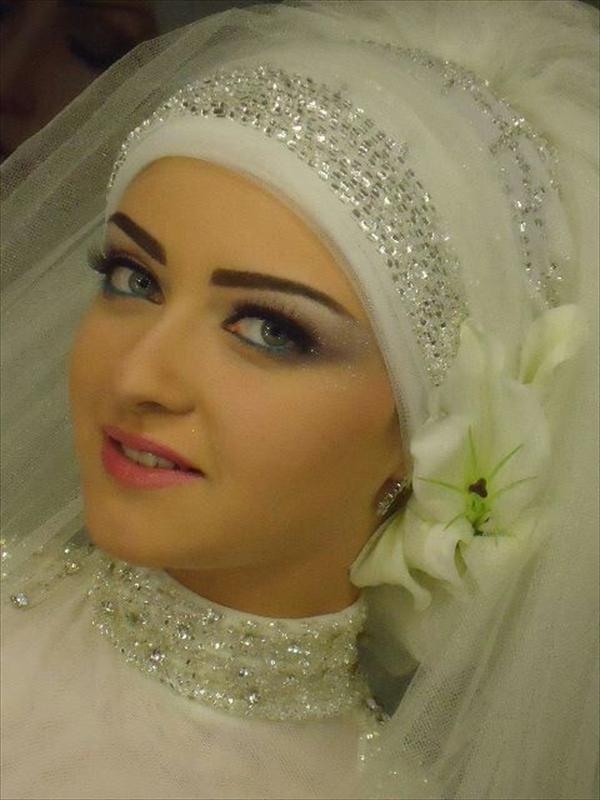 صور لفات طرح للعرايس المحجبات 2015 , كولكشن لفات طرح زفاف للمحجبات 2015