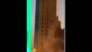 بالفيديو لحظة انهيار وسقوط برج المنصور في مكة 1435