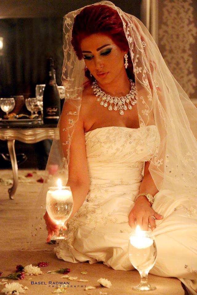 صور هبة نور بفستان زفاف ابيض 2014 , لأول مرة هبة نور عروس بالابيض 2015