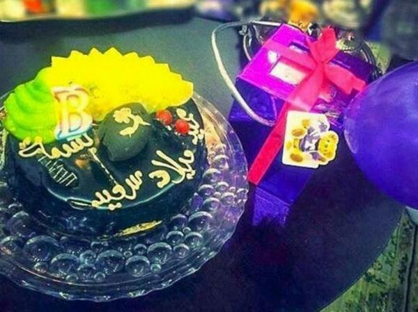 صور بسمة بوسيل وهي تحتفل بعيد ميلادها بدون تامر حسني 2014