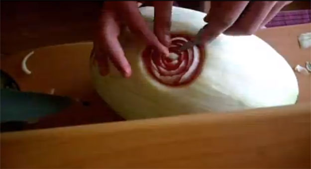 بالفيديو فن النحت على البطيخ , سيدهشك