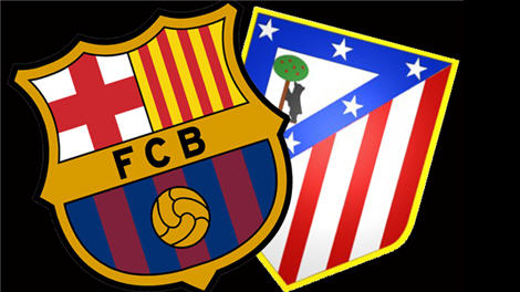 معلقي مباراة برشلونة واتلتيكو مدريد والقنوات الناقلة اليوم السبت 17-5-2014