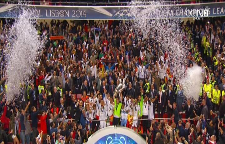 بالفيديو لحظة تتويج ريال مدريد بلقب دوري ابطال اوروبا 2014 - للمرة العاشرة