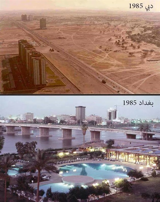 صور نادرة لمدينتي دبي وبغداد من سنة 1985