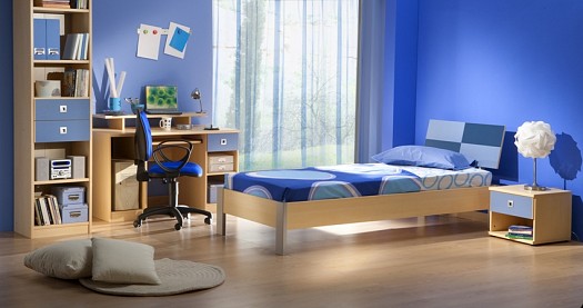 غرف نوم عصرية باللون الازرق 2014 , اشيك ديكورات غرف نوم زرقاء 2015