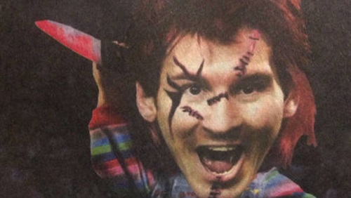 بالصور الجماهير البرازيلية تسخر من ميسي بدمية مرعبة , كأس العالم 2014
