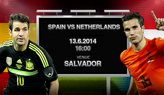 مباراة اسبانيا وهولندا اليوم 13-6-2014 مع الموعد والقنوات الناقلة