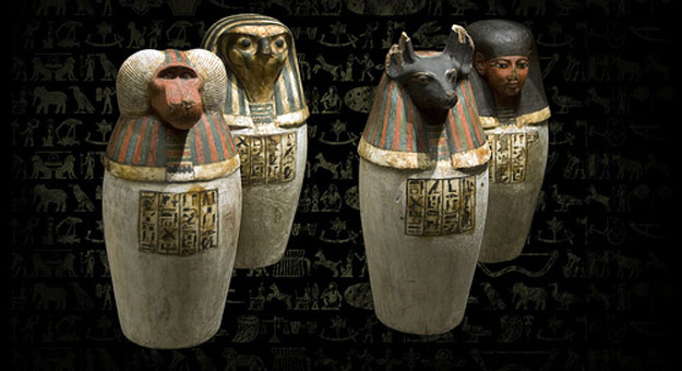 بالصور أوانى لحفظ أحشاء الموتى عند القدماء المصريون