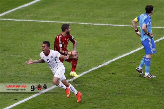 بالفيديو هدف تشيلي الاول , ادواردو فارغاس في مباراة أسبانيا اليوم 18-6-2014