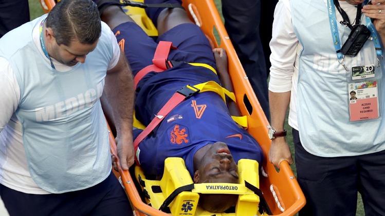 أكثر صورة مرعبة في كأس العالم 2014 , اصابة اللاعب برونو مارتينز
