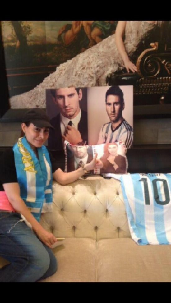 بالصور يارا تشجع المنتخب الأرجنتيني في كأس العالم 2014