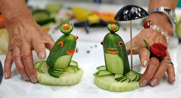 صور مجسمات 3d مصنوعة من الخضروات