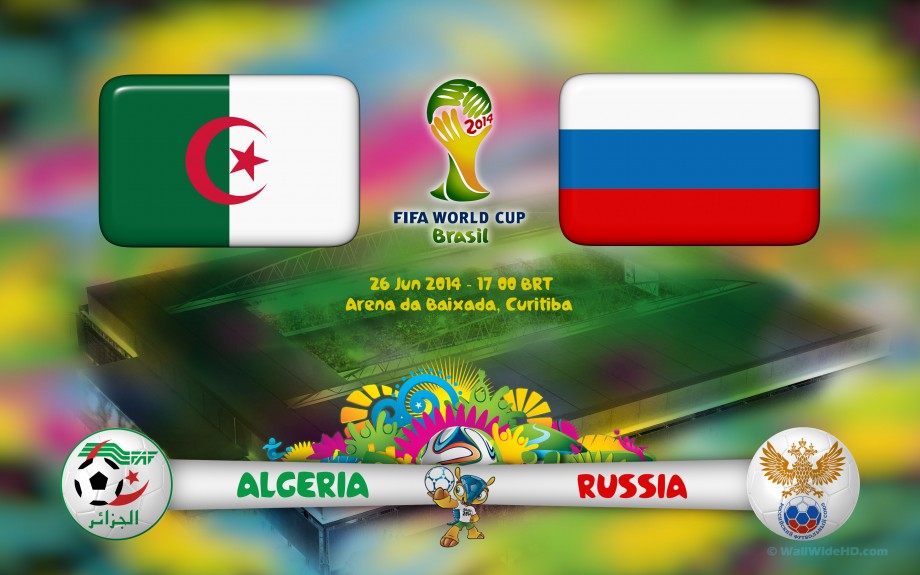 تقديم وميعاد مباراة الجزائر وروسيا في كأس العالم اليوم الخميس 26-6-2014 Algeria vs Russia World Cup