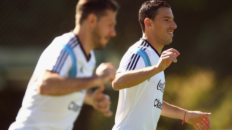 صور تدريبات المنتخب الأرجنتيني استعدادا لمباراة سويسرا في كأس العالم 2014