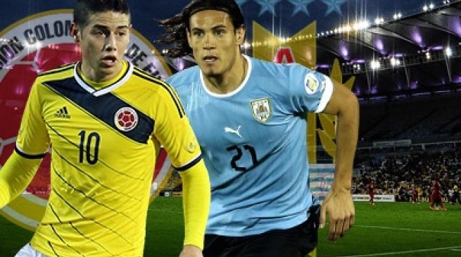 تشكيلة مباراة كولومبيا والأوروغواي في دور الـ16 من كأس العالم اليوم 28-6-2014