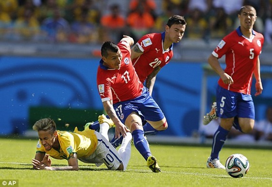 ملخص مباراة البرازيل وتشيلي في كأس العالم 2014 دور الـ 16
