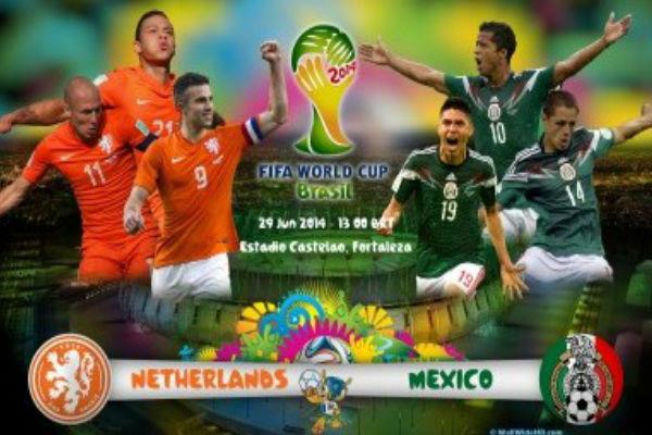 توقيت وموعد مباراة هولندا والمكسيك اليوم الاحد 29-6-2014 , في كاس العالم دور 16