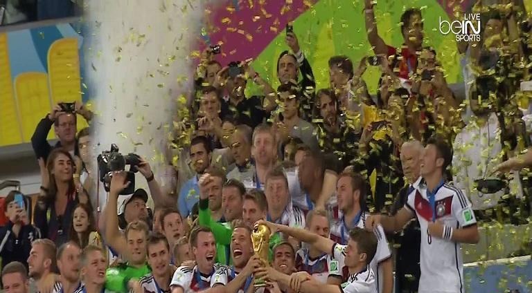 بالفيديو لحظة تتويج منتخب المانيا بطل كأس العالم اليوم الاحد 13-7-2014