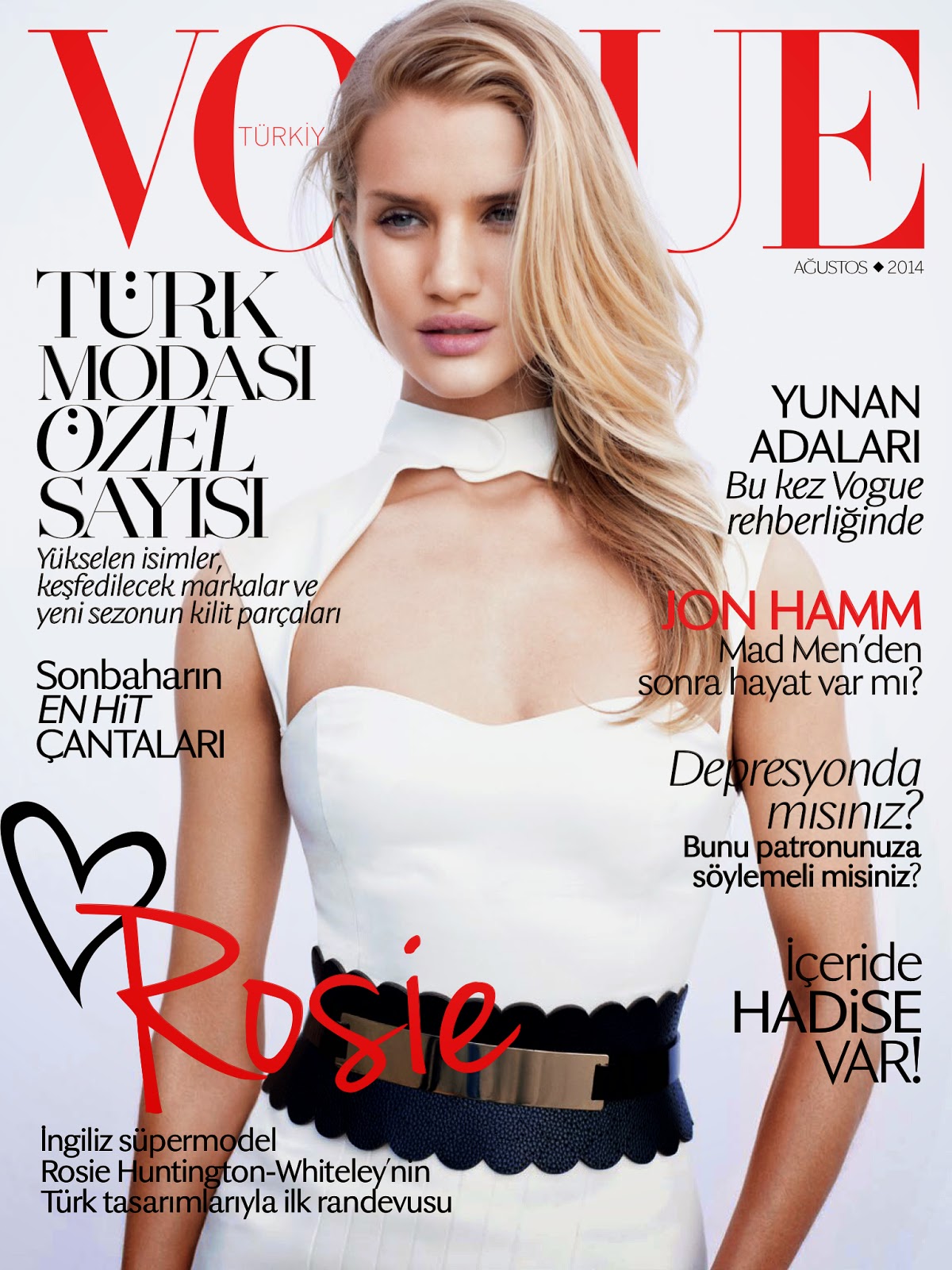 صور روزي هنتنغتون وايتلي على غلاف مجلة vogue تركيا سبتمبر 2014