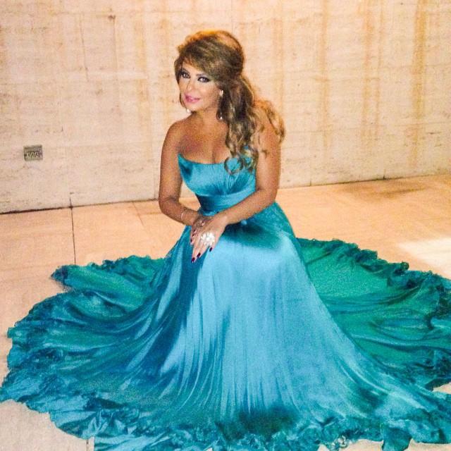 صور ليليا الأطرش بفستان أزرق من تصميم نيكولا جبران , صور النجمة السورية ليليا الأطرش 2015 Lilia Al Atrash