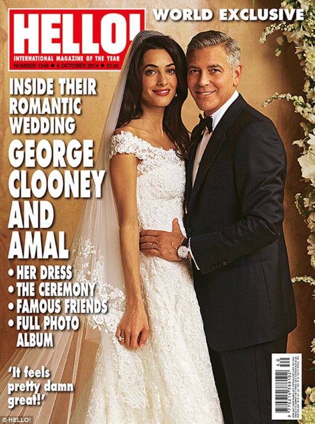 صور حفل زفاف جورج كلوني وأمل علم الدين على غلاف مجلة بيبول وهيلو 2014
