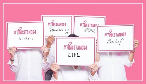 بالصور مايا دياب تشارك في حملة مكافحة سرطان الثدي بينك ستاند فور