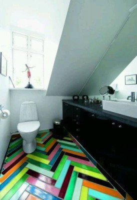 تصاميم حمامات منزلية 2015 , صور حمامات منزلية ملونة مودرن 2015