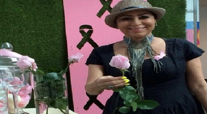 صور زهرة الخرجي بدون شعر تضامنا مع مرضى سرطان الثدي