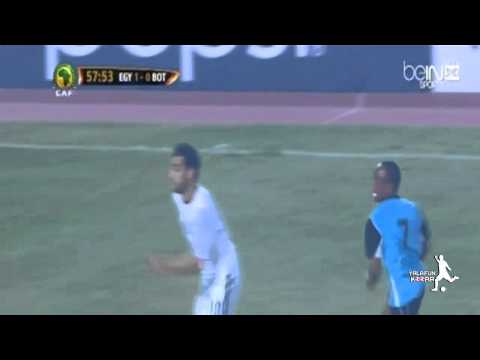 بالفيديو فرصة محمد صلاح الضائعة في مباراة بتسوانا اليوم 15-10-2014