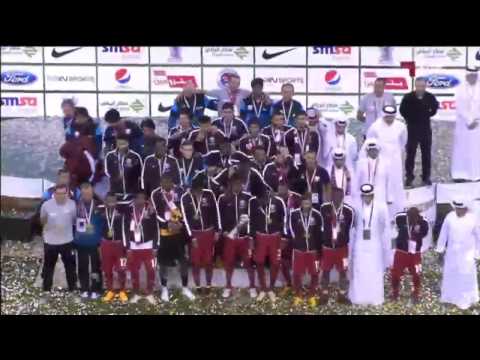 بالفيديو لحظة تتويج قطر بلقب بطل خليجي 22