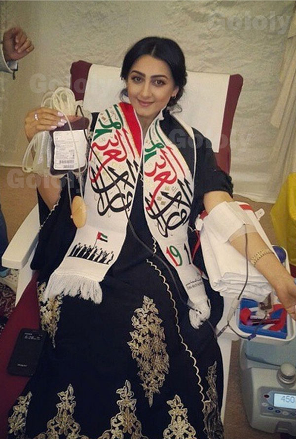 صور هيفاء حسين في حملة دمي لوطني بدبي