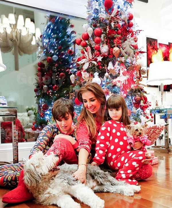 صور جويل ماردينيان وهي تحتفل بالكريسماس مع أولادها 2015