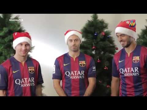 بالفيديو برشلونة يهنأ جماهيره بعيد الميلاد 2014