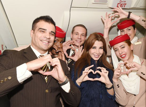 صور نجوم الفن والغناء في ضيافة طيران الإمارات 2015