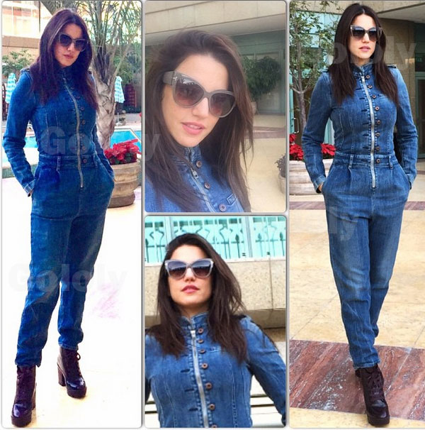 صور الفنانة التونسية درة وهي ترتدي أفرول جينز 2015