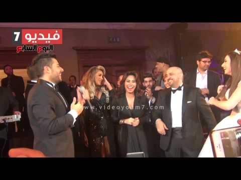 بالفيديو رقص شيرين عبد الوهاب ومايا دياب في حفل زفاف توما 2015