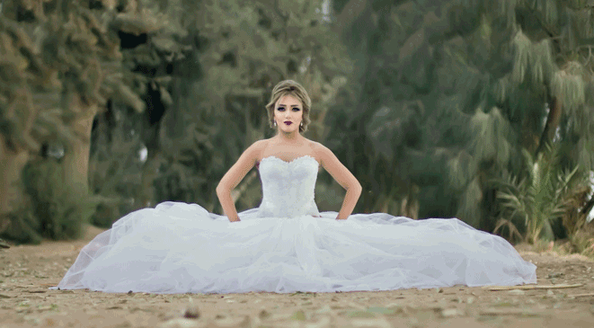 صور سارة سلامة بفستان زفاف ابيض بكاميرا المصور جون مراد 2015