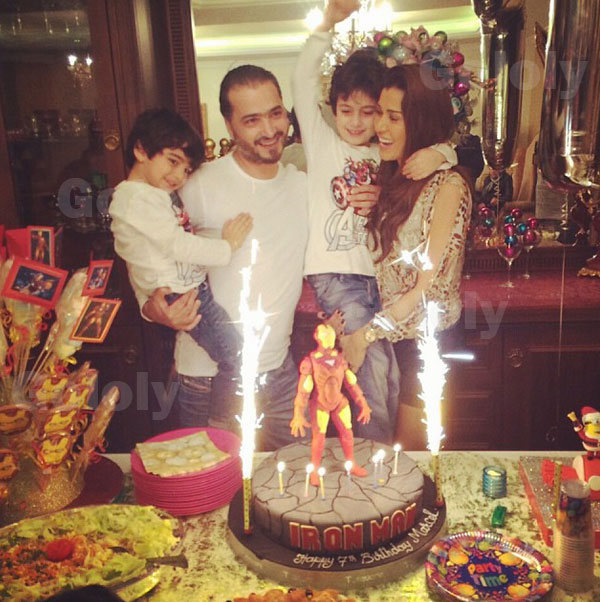 صور نادين الراسي وهي تحتفل بعيد ميلاد ابنها جو 2015 , صور عائلة نادين الراسي 2015
