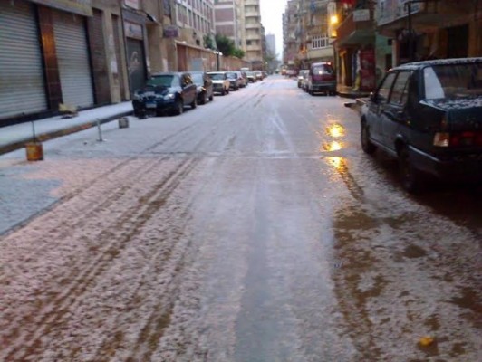 صور تساقط الثلوج في الإسكندرية اليوم 7-1-2015