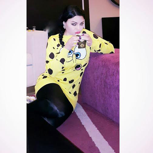 صور هيفاء وهبي بملابس كرتونية مرسوم عليها سبونج بوب 2015