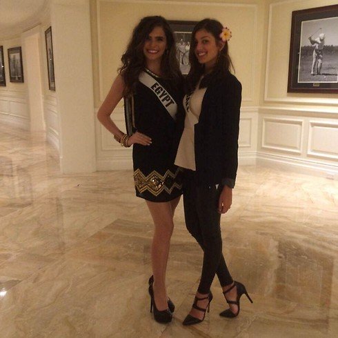 صور لارا دبانة مع ملكة الجمال الإسرائيلية دورون متالون 2015