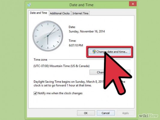 طريقة تعديل الوقت فى نظام ويندوز 8