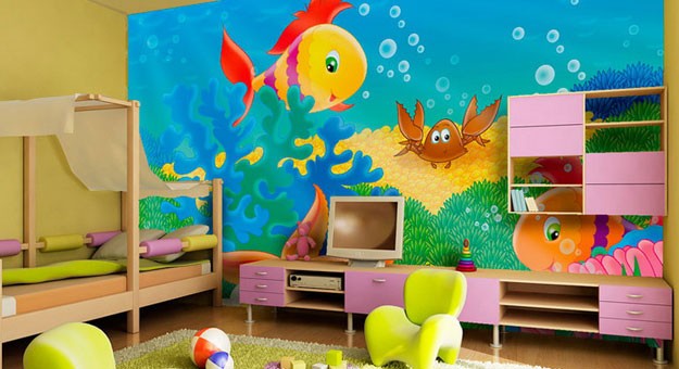 صور ورق جدران لغرف الاطفال 2015 , تصميمات ورق حائط لغرف الاطفال 2016
