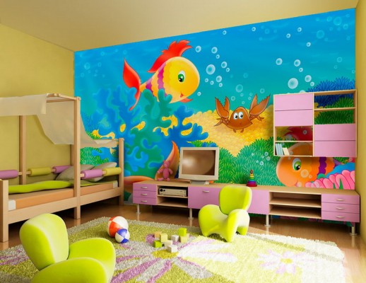 صور ورق جدران لغرف الاطفال 2015 , تصميمات ورق حائط لغرف الاطفال 2016