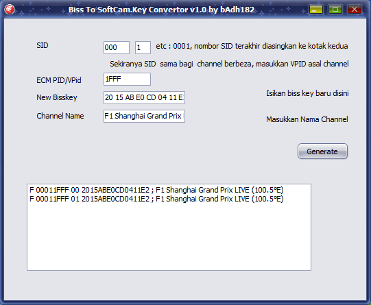 Download BISS to SOFTCAM KEY CONVERTER V1.0
