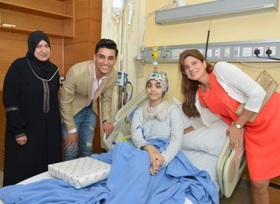 صور زيارة محمد عساف الى مركز الحسين للسرطان في الأردن 2015