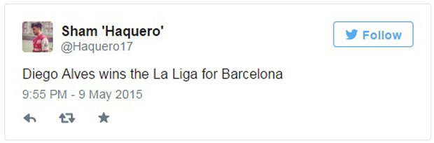 بالصور محبي برشلونة يشكرون حارس فالنسيا على لقب الليجا 2015