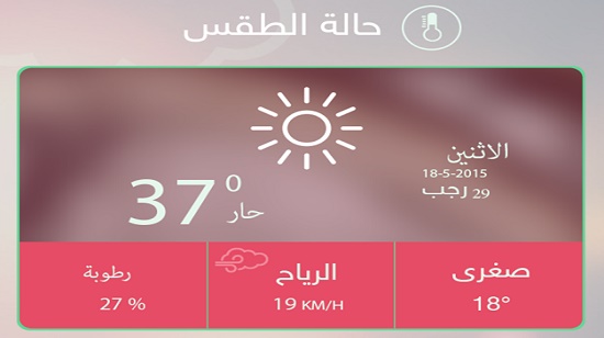 أخبار وحالة الطقس في مصر اليوم الثلاثاء 19-5-2015