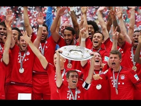بالفيديو شاهد لحظة تتويج بايرن ميونخ بلقب الدوري الالمانى 2014/2015 hd